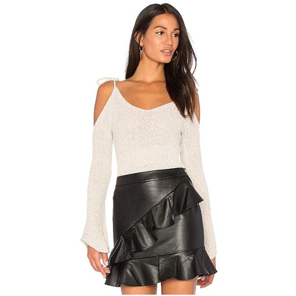 Endless Rose Cold Shoulder black sweater shoulder cut out Sold on Revolve Sz Lg - Picture 2 of 10